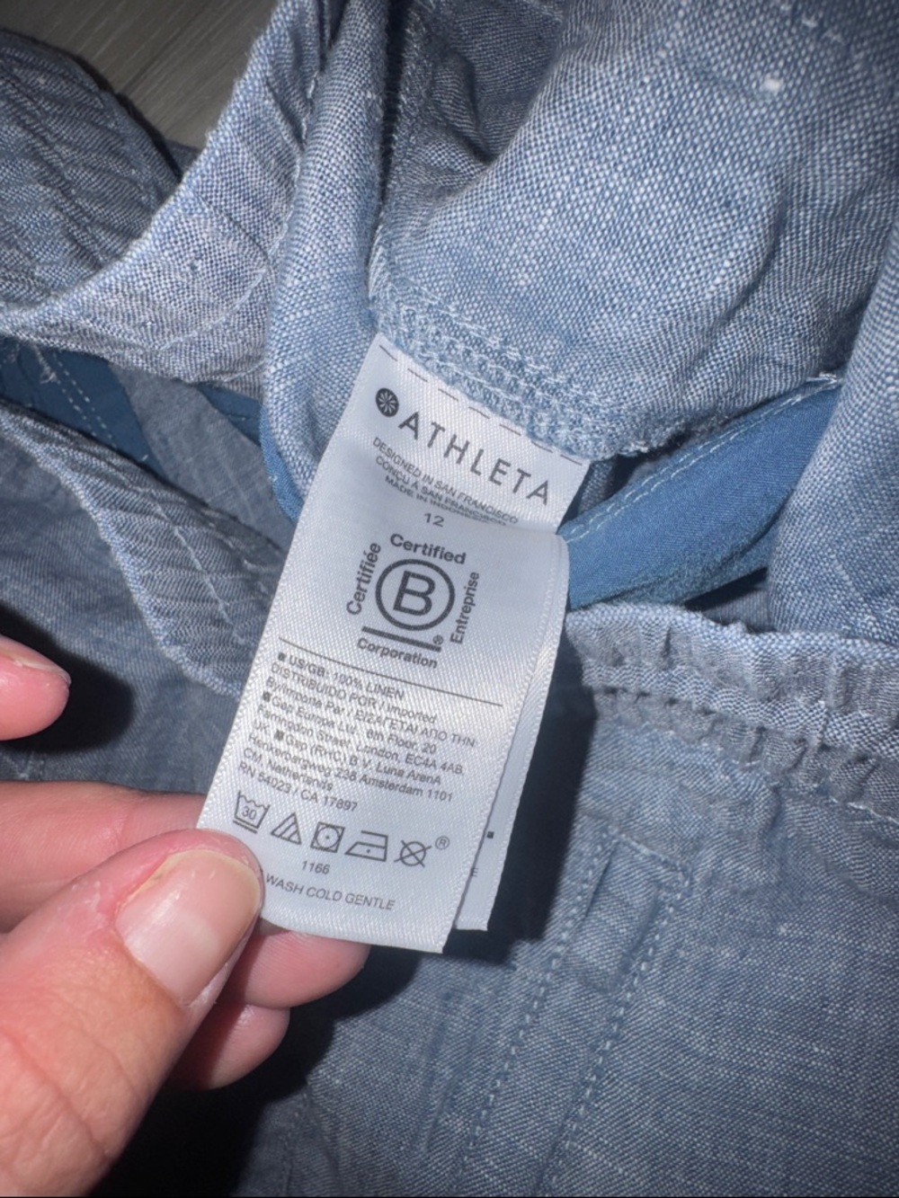 Athleta Retreat Linen Jogger Pant Size 12 NEW Blue 100% Linen - Picture 10 of 12
